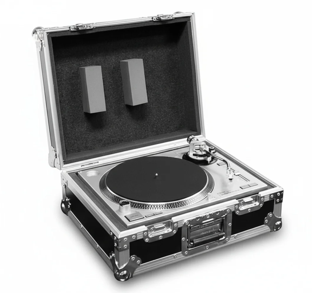 

DJ Controller Flight Case, 9-15mm Fireproof Plywood Mixer Case, Fit for Mac and Pioneer DJ Controller, Collapsible DJ Table