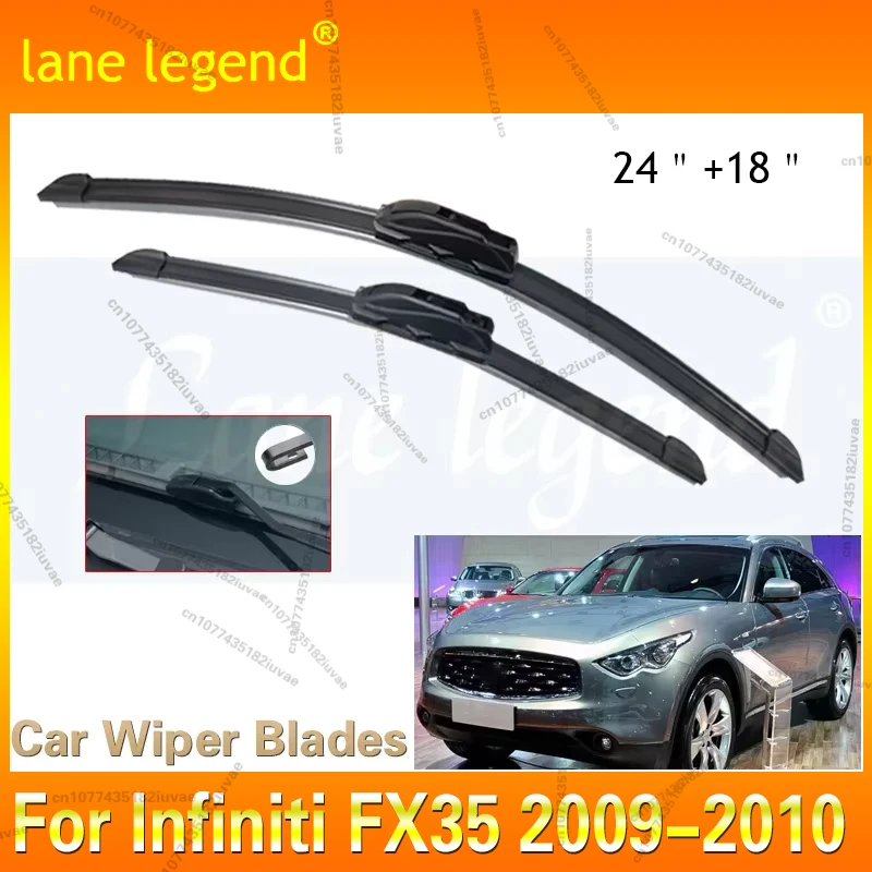 

Car Wiper Blade For Infiniti FX35 24"+18" 2009-2010 Auto Windscreen Windshield Wipers Blades Window Wash Fit U Hook Arms