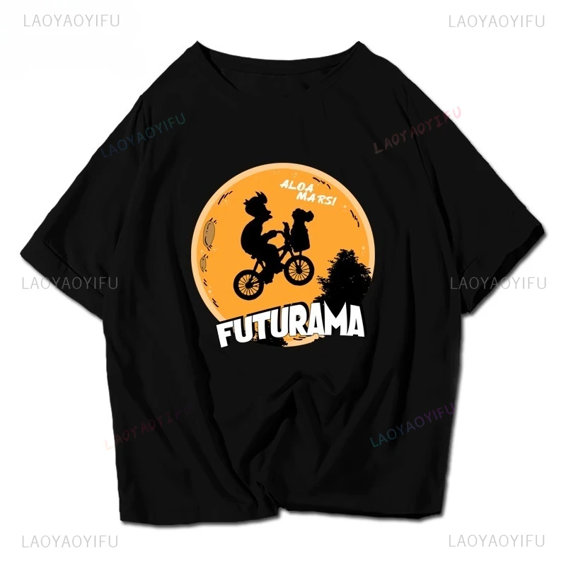 تي شيرت Futuramas Save Thr Planet للرجال والنساء مادة رخيصة من البوليستر Y2k ملابس صيفية مضحكة ملابس الشارع الشهير تي شيرت فكرة هدية