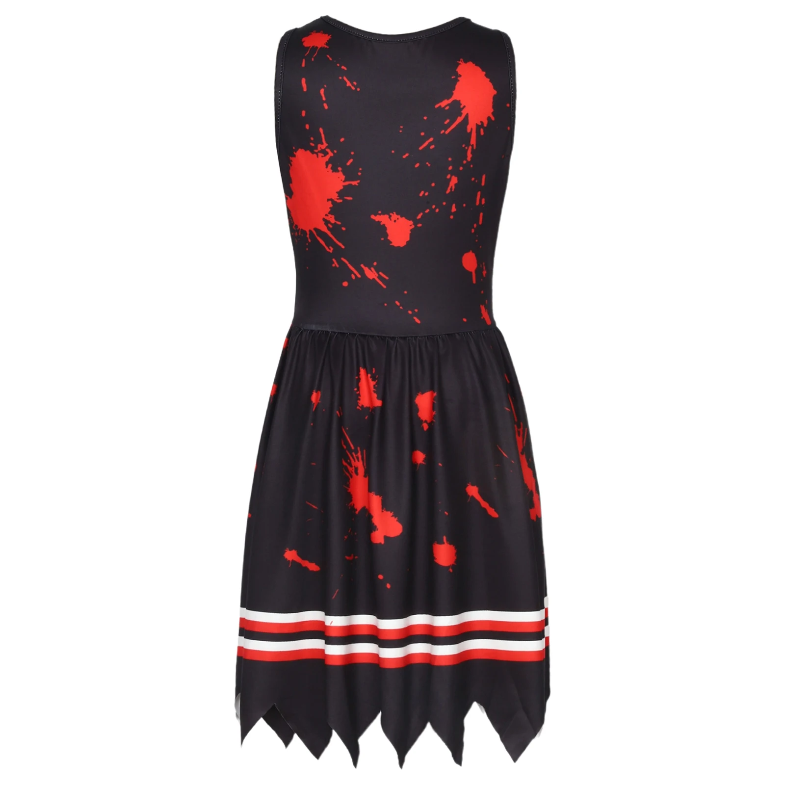 Halloween Noël enfants fille effrayant sang éclaboussures Costume réglable jupe à volants confort ajustement robe de jeu de rôle pour les événements effrayants