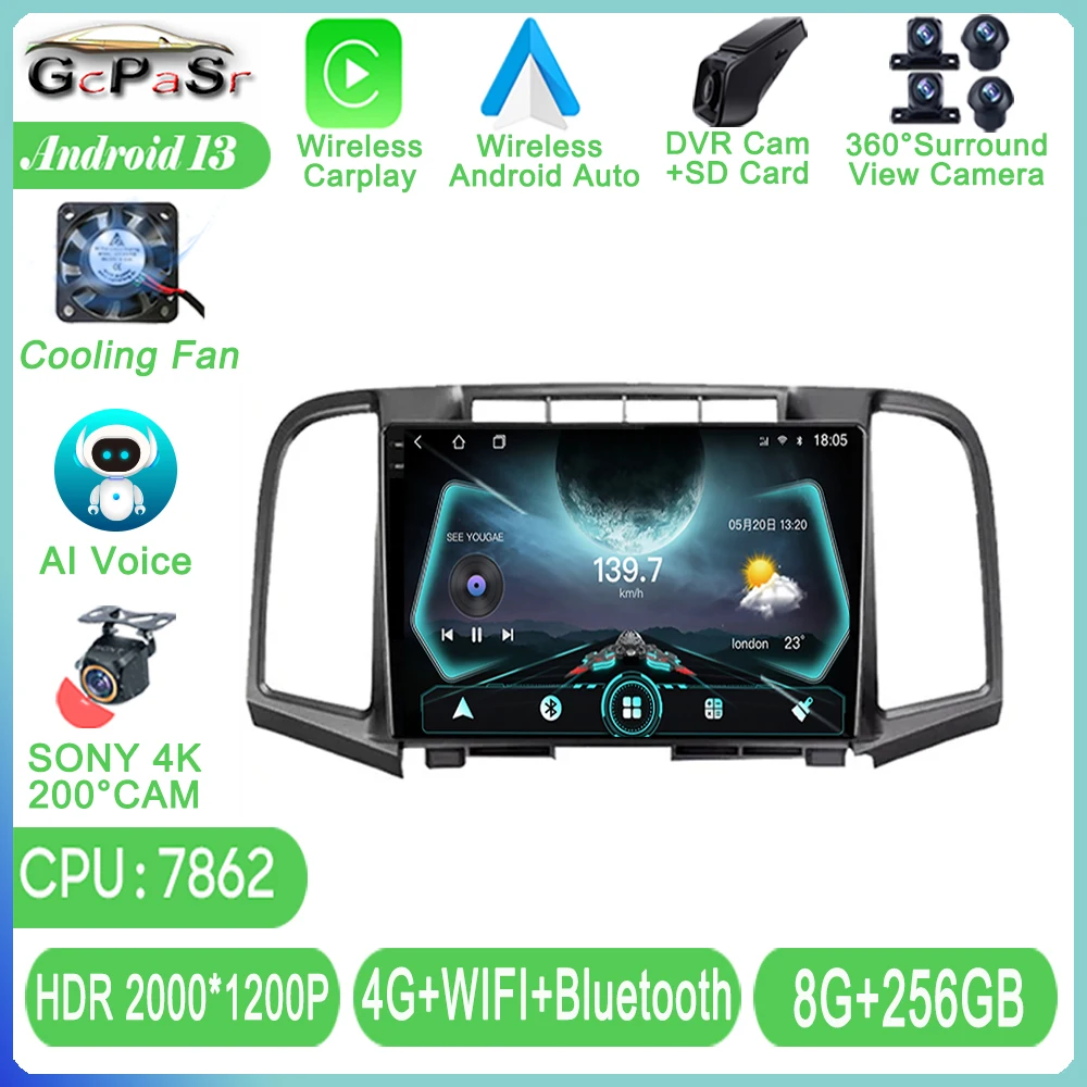 

7862 CPU Android 13 Car DVD Radio For Toyota Venza 2008 - 2016 Multimedia Player GPS Navigation Stereo Head Unit No 2din 5G WIFI