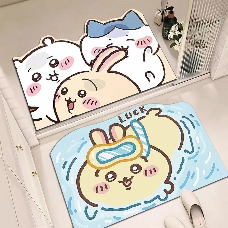 【MINISO】Chiikawa Tappetino da bagno Chiikawa Tappetino in velluto di cristallo Tappetino da bagno Cartoon Cute Sweetness BFF da donna