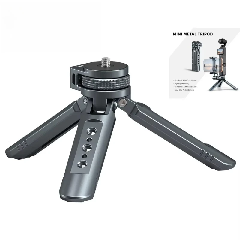 360° Rotatable Mini Desktop Tripod Hand Grip, Pocket3/4/4P/LunaUltra Portable Camera Accessory
