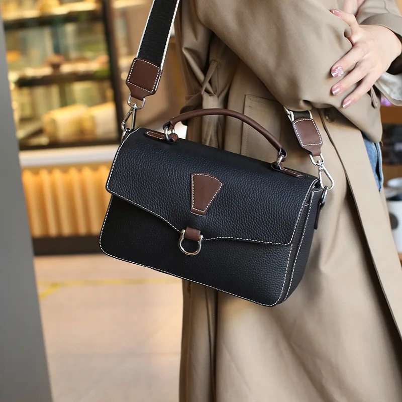 Fashion Lady Genuine Leather Flap Handbag Multi-Function Cross-body Messenger Bags For Female Casual Women Shoulder Bags New