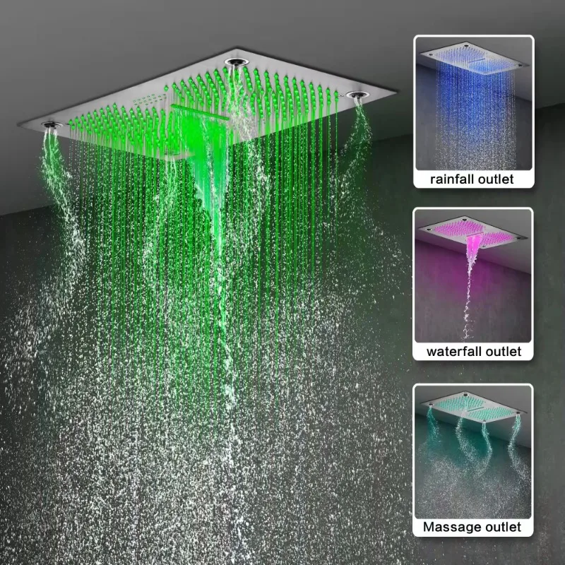 Bathroom Shower Set 4 Functions 64 Colors LED Music Ceiling  Smart