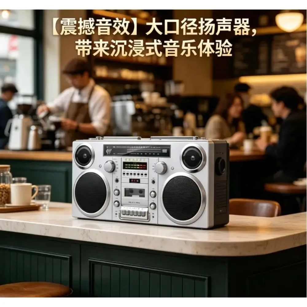 Wireless Tape Player Radio CD All-In-One Machine Built-In Speaker Home Nostalgic Recorder
