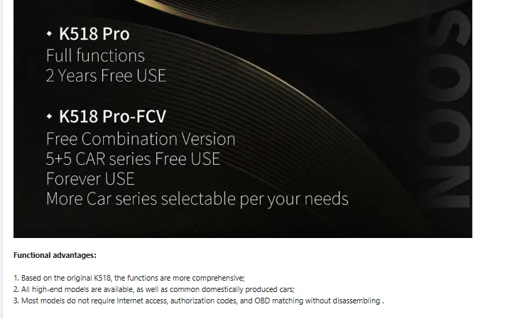 2026 Lonsdor K518 PRO FCV Version Key Programmer 5+5+N Car Series Free Use Full Functions Lifetime Free Update