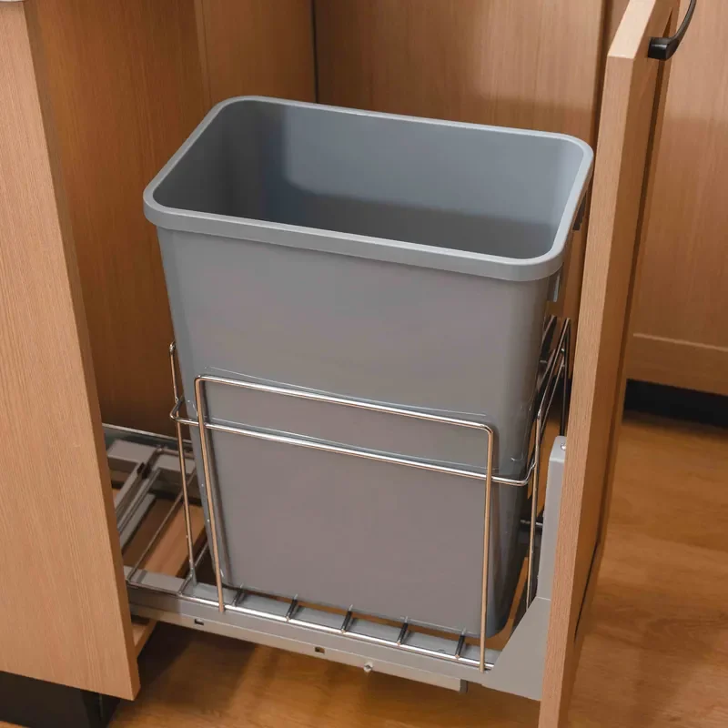 White Rectangular Plastic Trash Can 13 Gallon High Quality Open Top Double Bin Luxury Kitchen Recycling Container Wholesale