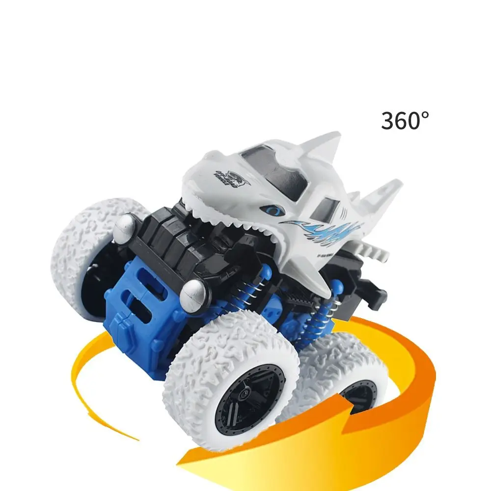 Modello di veicolo ribaltabile scorrevole 4WD Inertia Power Off Road Toy Car Inertia Stunt Car a forma di squalo