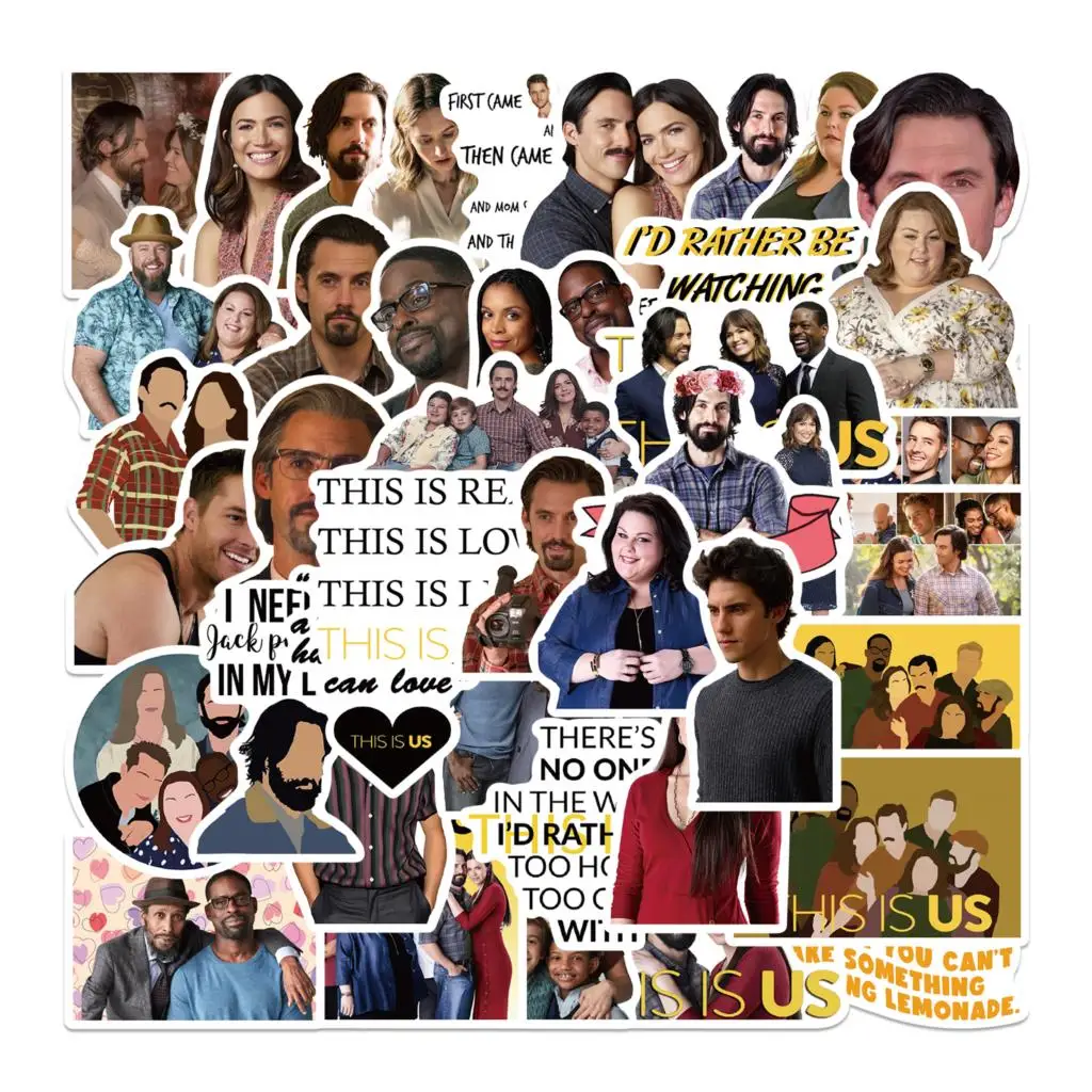 50PCS TV Show This Is Us Season Stickers Waterproof PVC For Graffiti Laptop Luggage Motorcycle Refrigerator Skateboard Toy