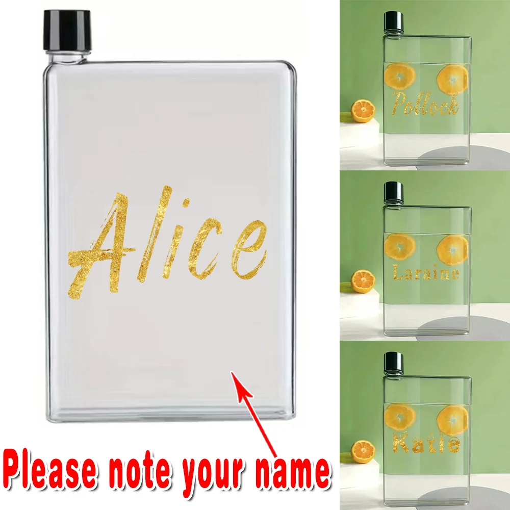 

Customized Name 420ml Clear Water Bottle Leakproof Large Capacity Milk Coffee Tea Water Bottle Portable Sport Jug Organizer DIY