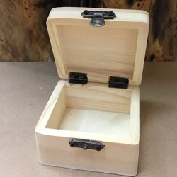 1pcs Wooden Storage Box Plain Natural Wooden Packing Box Storage Box Gift Box Plain Wood With Lid Multifunction Hinged Boxes