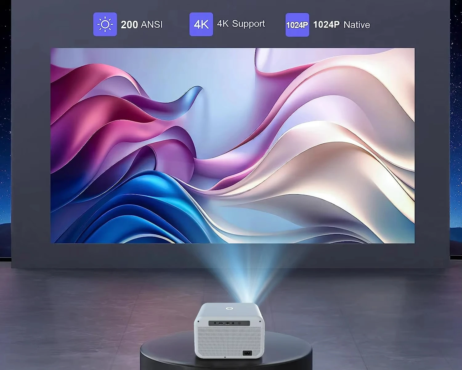 XJ Projector 4K Draagbare Projector 12000L Mini Projectoren 4K Netflix Projector WIFI BT 4K Video Projector Home Cinema Projector