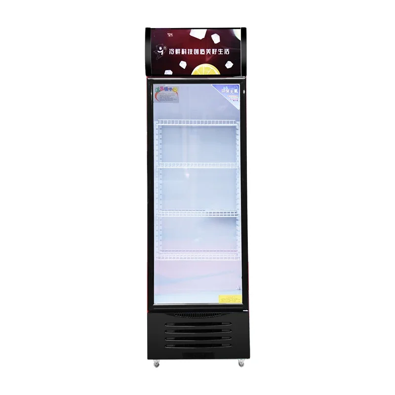 Vertical Upright drink Glass Door Freezer Display Beverage cola Cooler Refrigerator for supermarket