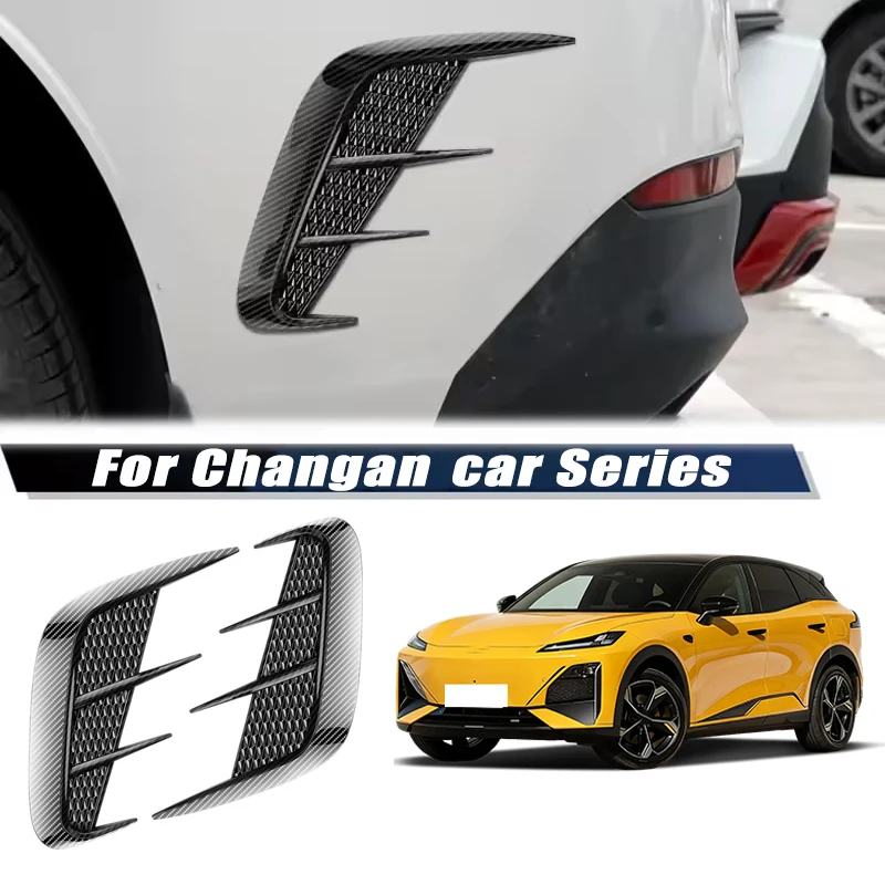 Carbon Fiber Car Fender Trim Car Sticker Shark Gills Simulation Side Intake Body Sticker Accessories For Changan Car Series