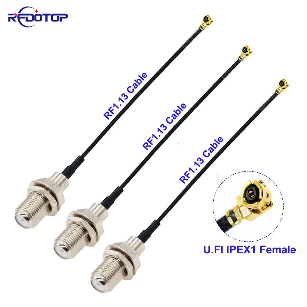 

10PCS/Lot F to IPX Cable U.fl IPEX1 Female to F Female Bulkhead RF1.13 Cable 1.13mm RF Coaxial Pigtail Antenna Extension Jumper