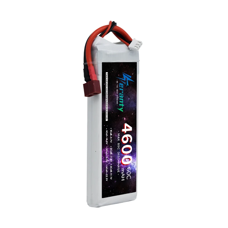 Литий-полимерный аккумулятор TERANTY 2S, 7,4 В, 4600 мАч, литий-полимерный аккумулятор 60C для радиоуправляемого автомобиля, дрона, гоночного хобби, перезаряжаемый аксессуар для квадрокоптера