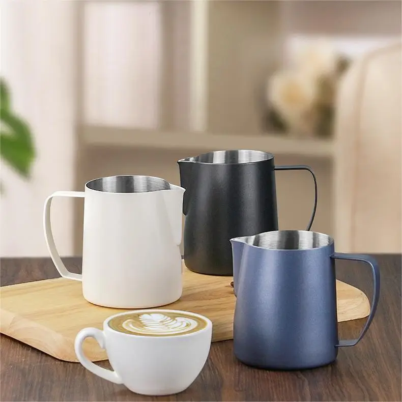 700ml 450ml Black Milk Frothing Pitcher Stainless Steel Measuring Jug