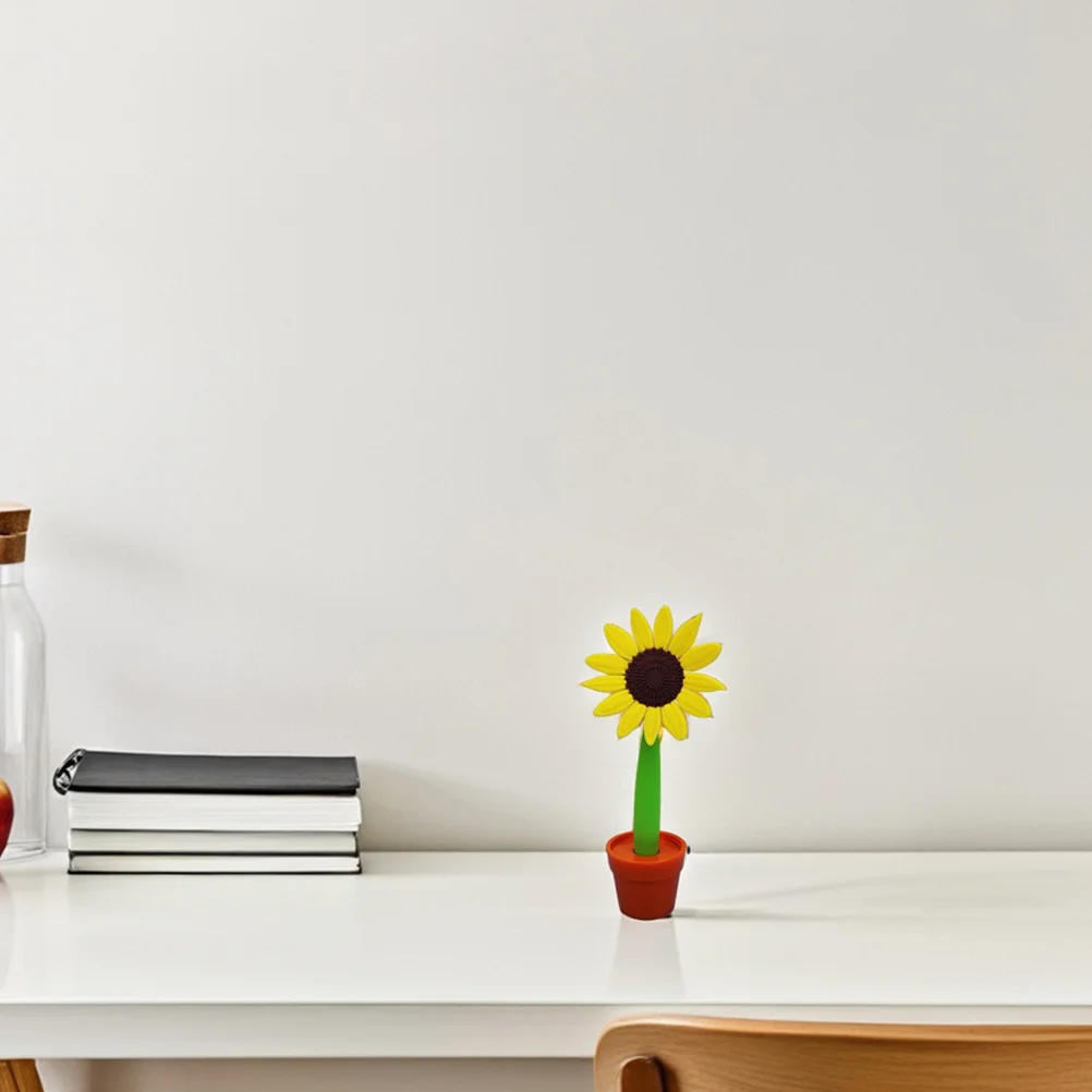 

Creative Soft Rubber Sunflower Ballpoint Pen Smooth Ink Writing Plant Pen School Home Stationery Gift