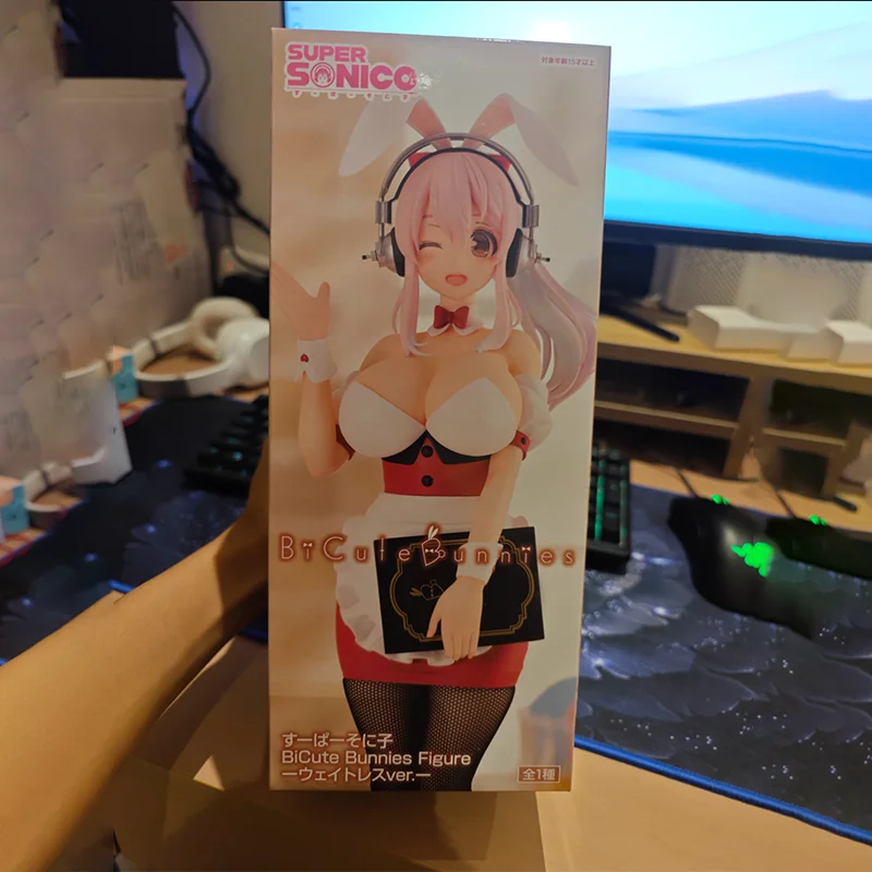 

【100% оригинал】FuRyu SoniComi (Super Sonico) - Sonico - BiCute Bunnies - Официантка Light Blue Ver. Гаражный комплект, подарки, игрушки, модель
