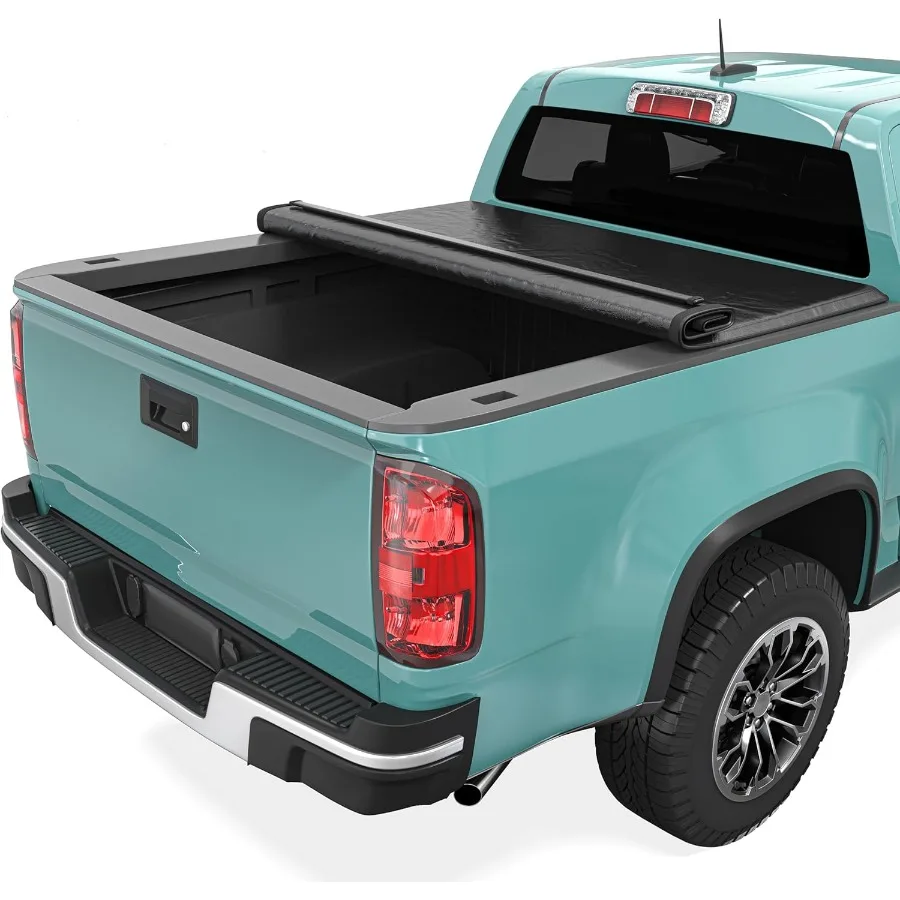 Soft Roll Up Truck Bed Tonneau Cover for Chevy Colorado and GMC Canyon 20152025 5.2 ft Bed Weatherproof Easy Installation Secur