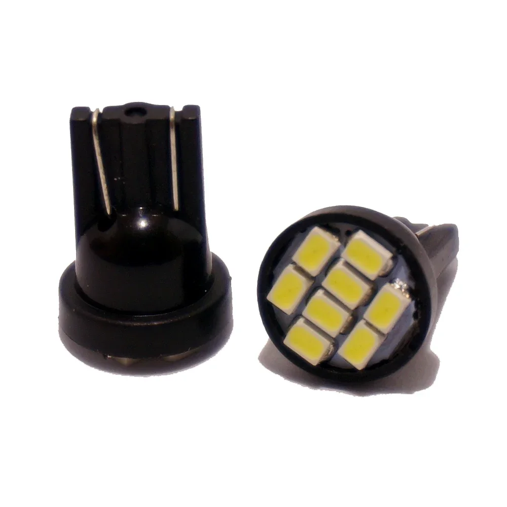 300pcs  Led T10 8 smd 1206 8leds black plastic base Car Light 194 168  W5W 3020 Auto Wedge White Clearance lights 12V Wholesale