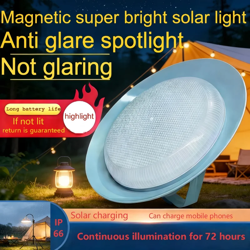 ufo-ソーラー-led-キャンプライト-防水白色光-充電機能付き-夜市-アウトドア-キャンプ-緊急停電用