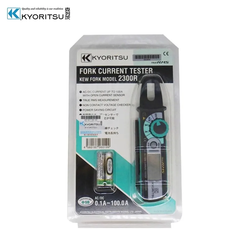 Kyoritsu 2300R True RMS AC/DC Digital Fork Current Tester Meter, (AC/DC 100A)
