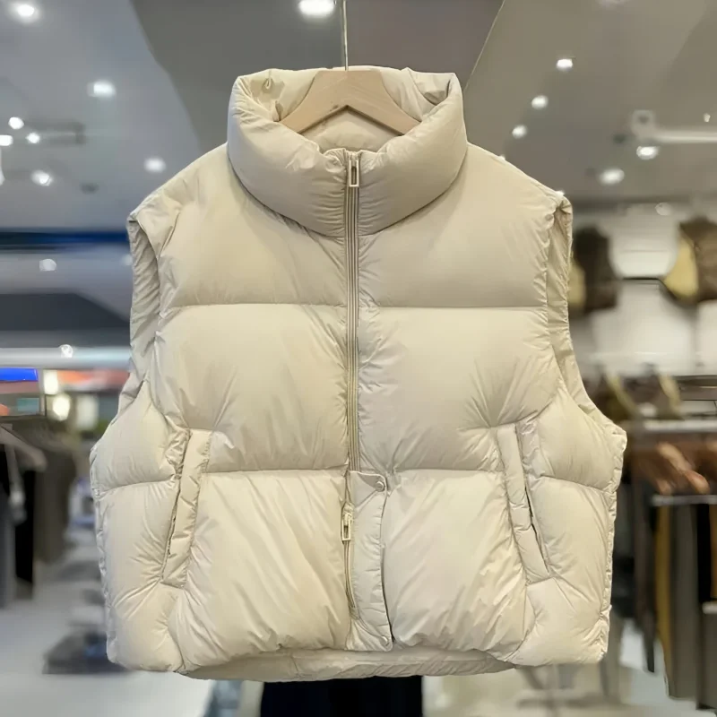 Short Down Cotton Jacket for Women Autumn Winter New Puff Feel Versatile Vest