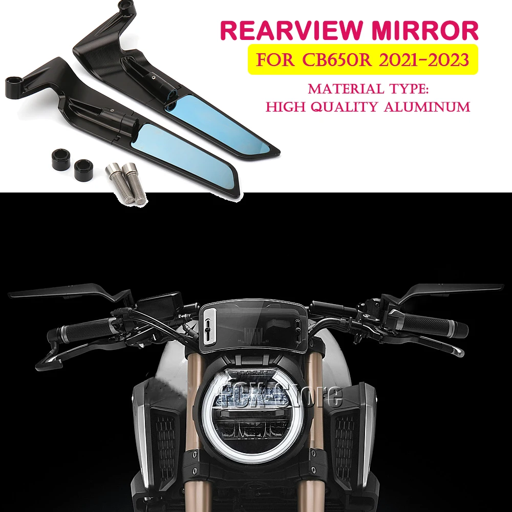 360° Adjustable Rear View Mirror Aluminum Motorcycle Universal Rearview Mirrors For Honda CB650R CB 650 R CB 650R 2021 2022 2023