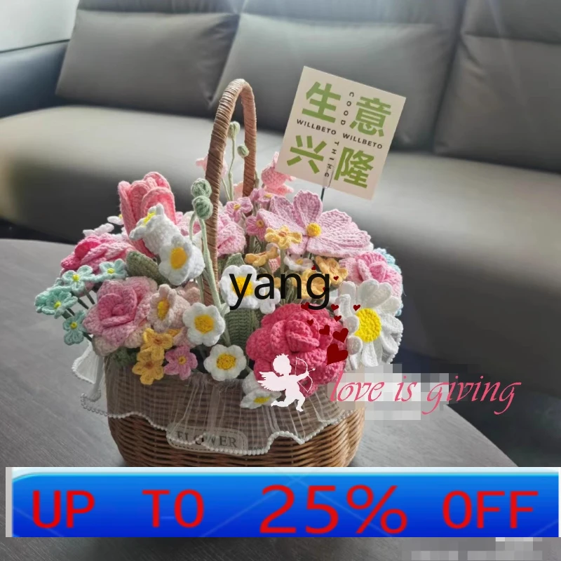 

LMM Finished Products Qixi Valentine's Day Teacher's Day Handmade Woven Rose Bouquet