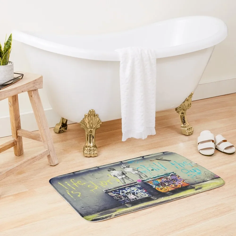 

Bansky Street Art Bath Mat For Toilet Carpet For Home Entrance Mat