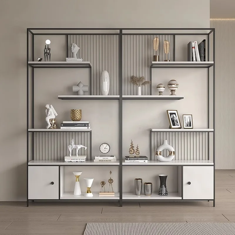 Study Floor-to-ceiling Bookshelf Living Room Bogu Shelf Office Wrought Iron Shelf Modern Simple Partition Product Display Shelf