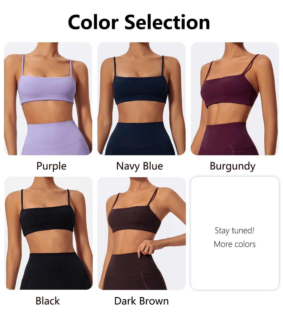 Hearuisavy Sommer Hochelastischer Sport-BH Fitness-Träger-BH Damen Atmungsaktive Yoga-Kleidung Schnelltrocknendes Gym-Top – Detail 3