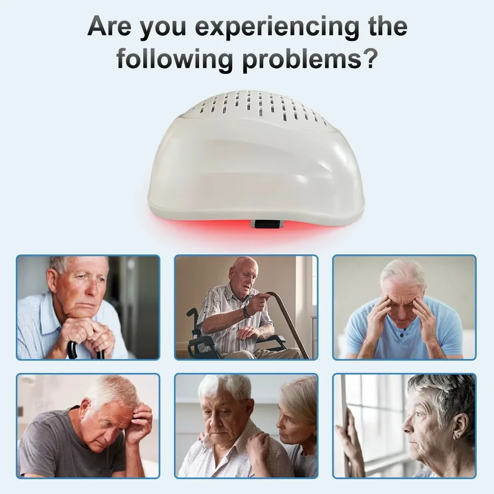 GOVW 810nm PBM Brain Stimulation Light Therapy Device Depression Treatment Therapy Helmet 1-20000Hz for Stroke Insomnia Dementia