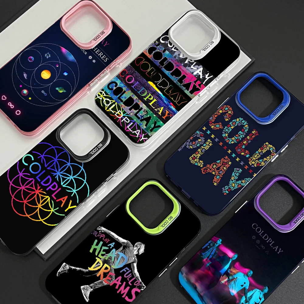 R-Rock C-Coldplay Band Phone Case For Samsung S24 23 22 ULTRA A34 33 32 20S 5G 4G Laser Cover