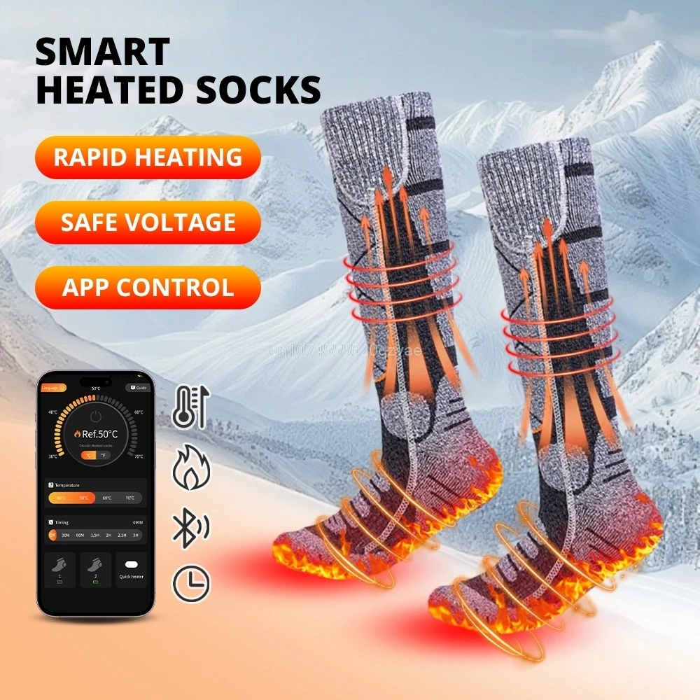 

Electric Heated Skiing Socks with 5000mah Battery Heated Skiing Socks Winter Thermal Foot Warmer Sports Heated Socks