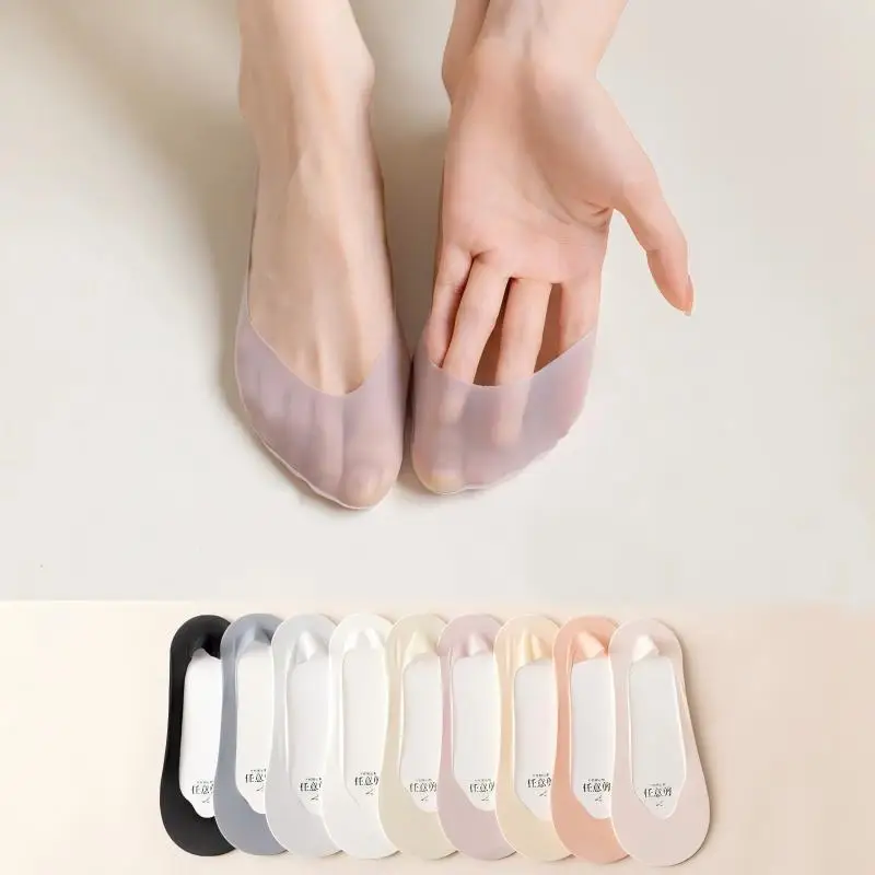 Ship Socks Ultra-thin Shallow Mouth Invisible Socks Cotton Sole Silicone Anti Slip Non Falling Heel Socks High-heeled Shoes