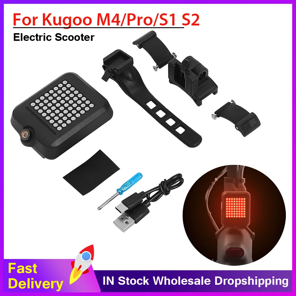 Smart Sensor Turn Signal Lights Taillights Electric Scooter LED Rear Lamp for Kugoo M4/PRO/S1 S2 S3 Parts Left/Right Turn Light