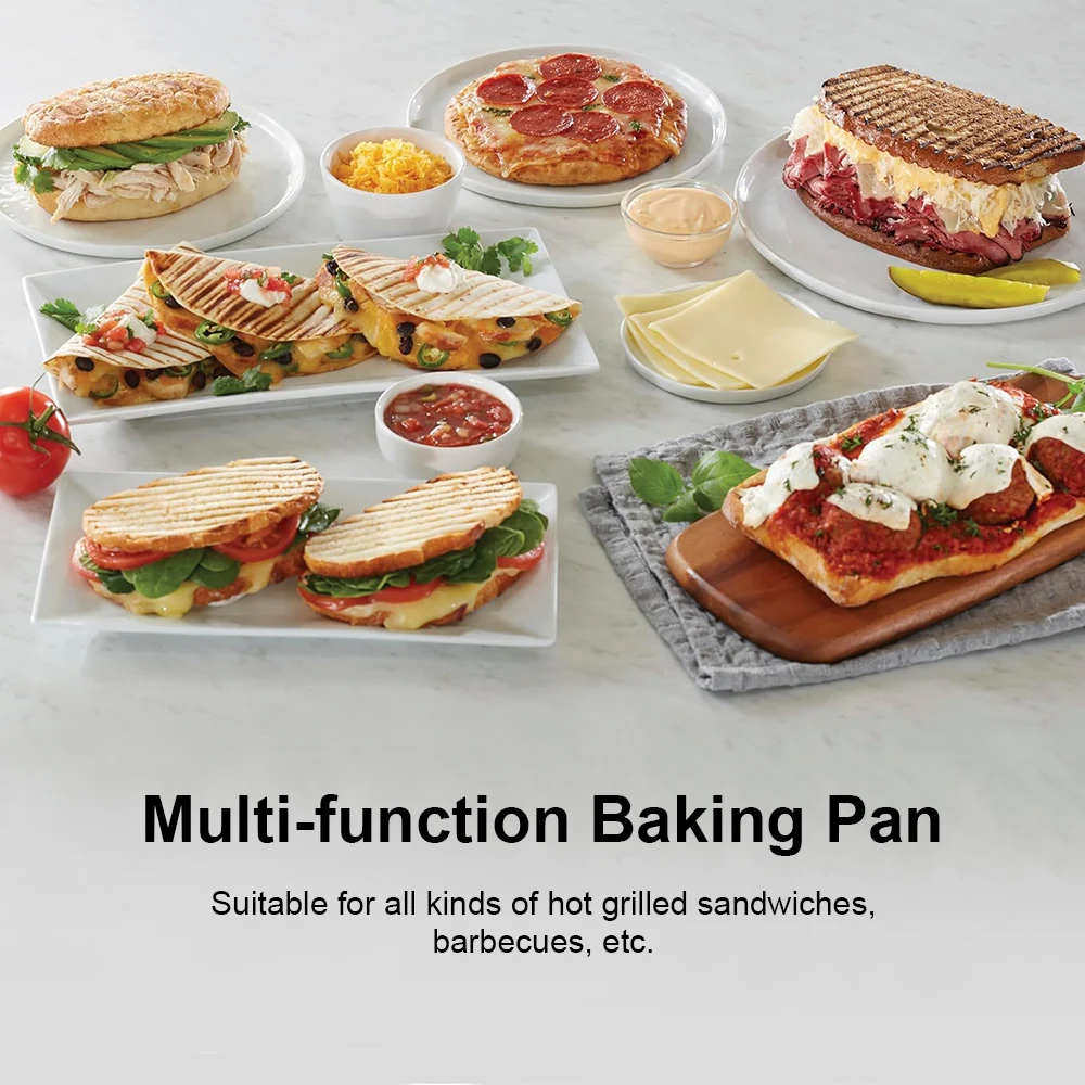 ماكينة صنع الوافل 3 في 1 بقدرة 1000 وات من الفولاذ المقاوم للصدأ ماكينة صنع الإفطار غير لاصقة مع الوافل والساندويتش وأطباق بانيني #3