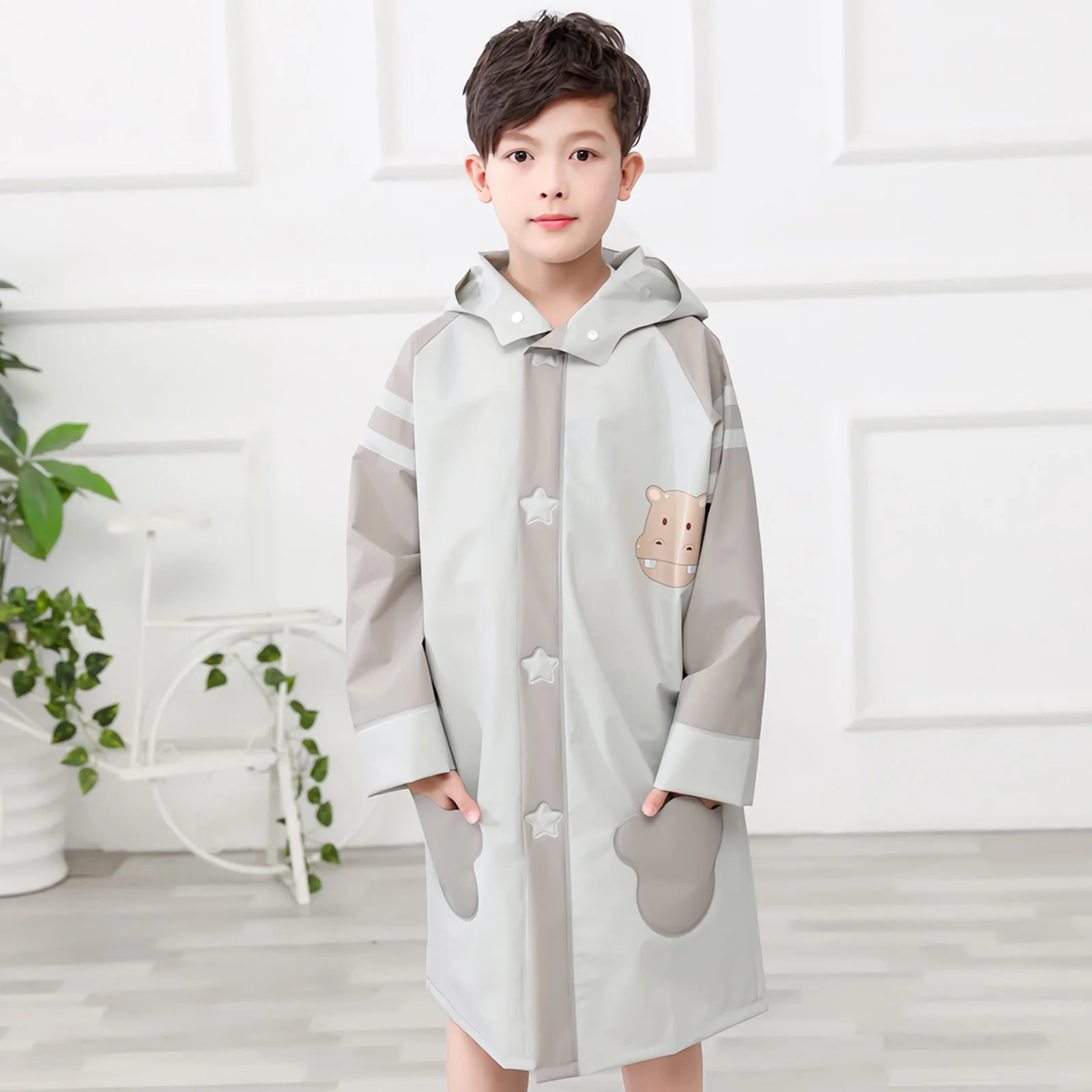 

Raincoat Waterproof Cartoon Rainwear With School Bag Position Lightweight Outdoor Rainwear For Camping Hiking