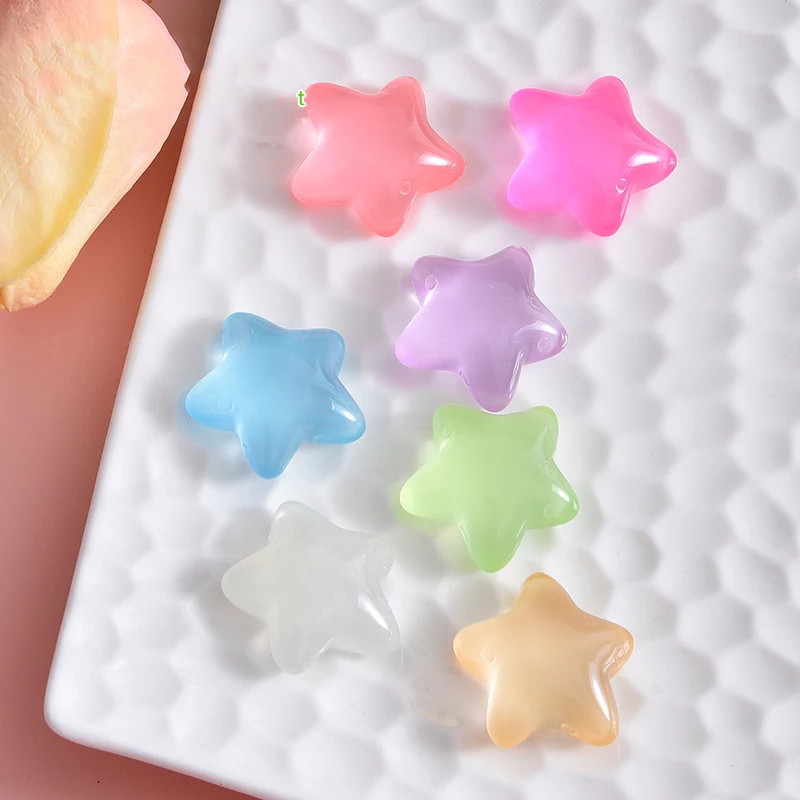 

10Pcs Mini Glow-in-the-dark Colorful Little Stars Micro Landscape Ornament DIY Cell Phone Case Fridge Stickers Resin Crafts