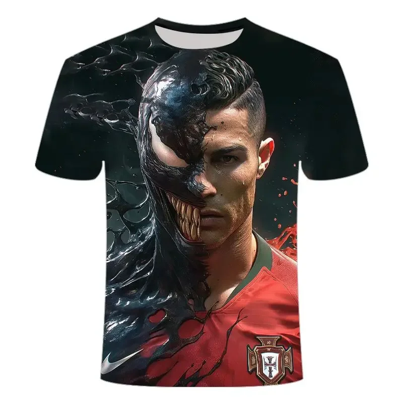 New Ronaldo Venom Graphic T-shirt for Men Summer Cool Pattern Men's and Women's Crew Neck T Shirts Fashion Street Tops Clothing