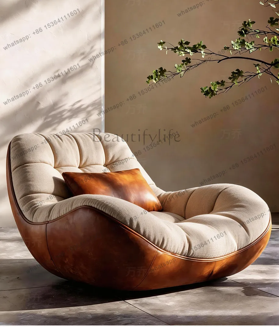 

Italian living room creative single leisure chair bedroom lazy Nordic middle back sofa chair