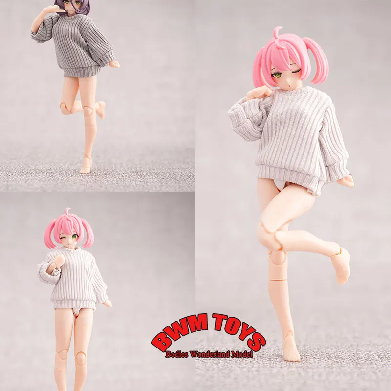 متوفر 1/12 مقياس أنثى الجندي عادية الجولة الرقبة بلوفر قطيفة سترة المحمول دعوى فتاة الملابس ل 6 ''عمل الشكل دمية #1