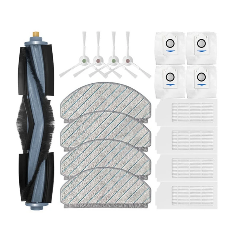 Ecovacs X1 플러스 T10 플러스용 로봇 진공 교체 예비 부품, 메인 사이드 브러시 헤파 필터 먼지 봉투 걸레 헝겊 커버