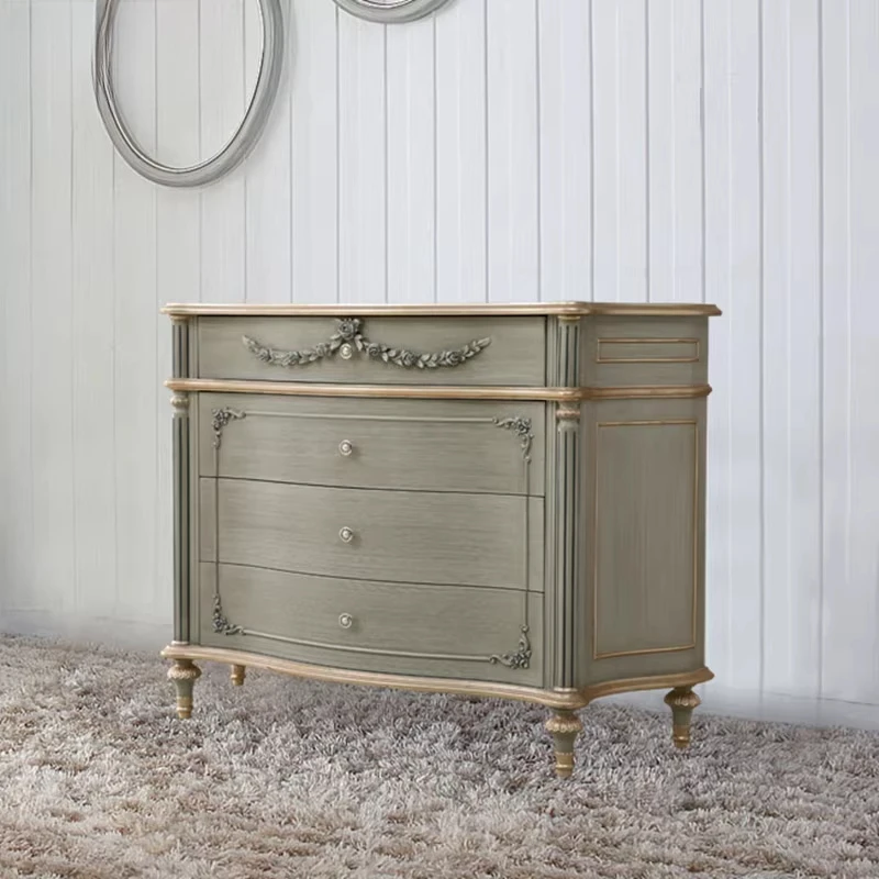

High-end customized European solid wood four or five chest cabinets, entrance cabinet storage, storage