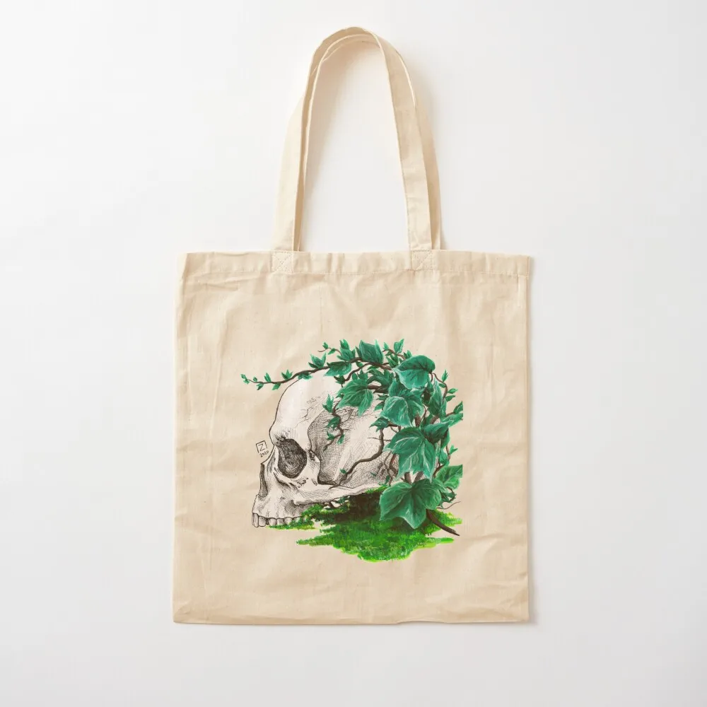 Botanical Skull Tote Bag hand bag ladies canvas shopping bag