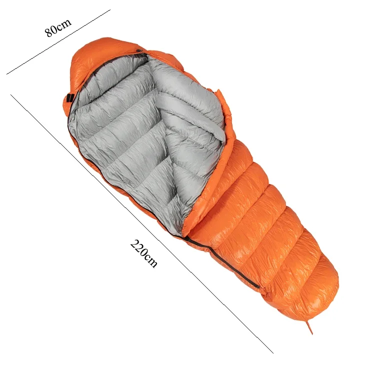 Mummy Sleeping Bag 1500g Light Logo Cold Weather Sleeping Bag Duck Down Downproof Adult Customized Outdoor Camping For Winter