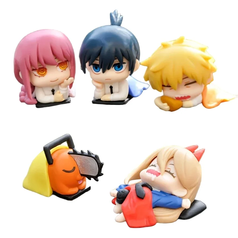 5Pcs Mini Sleep Anime Style Devil Hunter Cute Chibi Figure Set Collectible Model Dolls Gift Toy